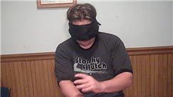 Most Stiletto Knife Tapping Sets Between Fingers In One Minute While Blindfolded 