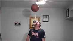 Longest Time Hitting A Paddleball In Each Hand Simultaneously While Spinning A Basketball On A Mouthstick Held In Mouth 