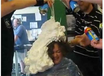 Tallest Shaving Cream Wig Built In One Minute