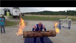 Most Kazmaier-Style Overhead Presses Of A 270-Pound Wooden Log