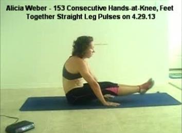Most Consecutive Feet-Together, Hands-At-Knee Straight Leg Pulses