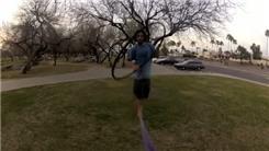 Most Times Bouncing A Hula Hoop On A Slackline