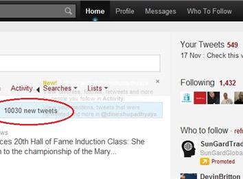 Most New Unviewed Tweets