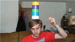 Tallest Duct Tape Tower Balanced On Head