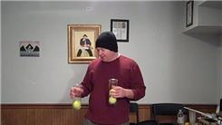 Most Three-Ball Reverse Multiplex Tosses In One Minute Using Two Tennis Ball Cans In Both Hands