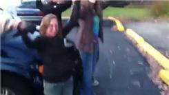 Most People Cheering Around A Van