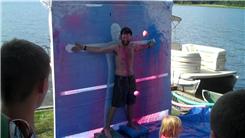 Most Paint Balloons Used To Create A Giant "4th Of July" Painting