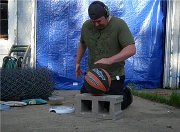 Most Basketball Dribbles On A Block In One Minute