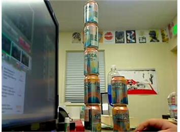 Most Fresca Cans Glued Together While Watching Battlestar Galactica
