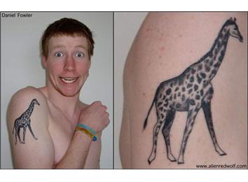 Most Giraffe Tattoos On A Shoulder