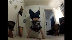 Tallest Card Tower Stacked While Headstanding