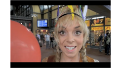 Fastest Time To Run Down An Up Escalator While Wearing An Indian Costume And Holding A Red Balloon 