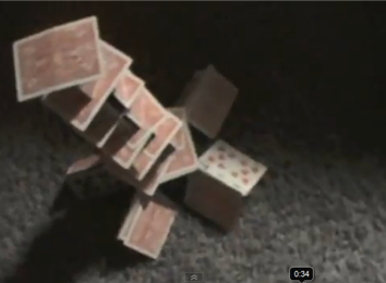Tallest Star Spread Stack Using One Deck Of Playing Cards