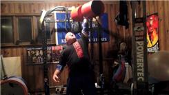 Most Consecutive Reps Pressing A 95-Pound Big Red Dumbbell (Left Arm)