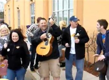 Largest Group Playing Musical Instruments In A Parking Lot