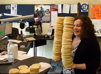 Most Frozen Waffles Stacked In Two Hands