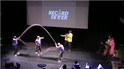 Most Times To Jump On And Off A Unicycle While Jumping Double Dutch
