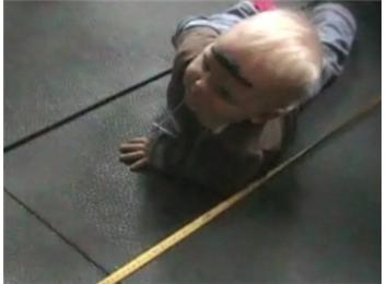 Fastest Time For Baby To Crawl 10 Feet While Wearing Fake Mustache