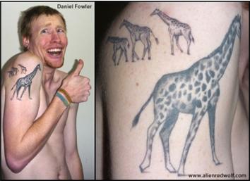 Most Giraffe Tattoos On A Shoulder