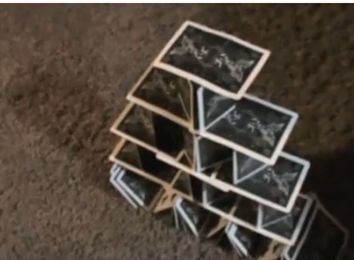 Tallest Quadruple Spread Stack Using A Single Playing Card Deck