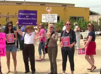 Most Females Displaying Political Buttons To Confront The 