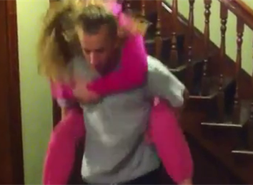Most Hopscotch Hops In 30 Seconds While Piggybacking An Adult
