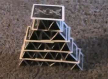 Tallest Triangle Spread Stack Using One Deck