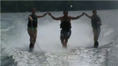 Longest Waterskiing Run By A Father And Two Daughters