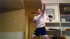 Farthest Distance To Toss Paper Clip Between Legs Into A Glass Jar