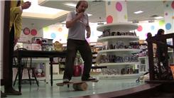 Fastest Time To Eat A Coffee Crisp While Balancing On A Rola Bola