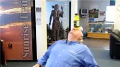 Most Revolutions In An Office Chair While Balancing A Bottle Of Power Quencher On Forehead