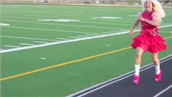 Fastest 100 Yard-Dash In High Heels And A Dress
