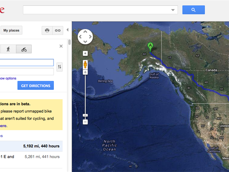 Longest Cycling Route Calculated In Google Maps