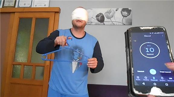 Most Often, the Hanger Rotates Per Inch in 10 Seconds With a Blindfold.
