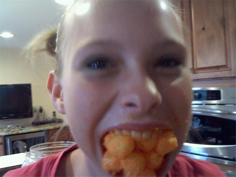 Most Cheese Balls Fit In Open Mouth