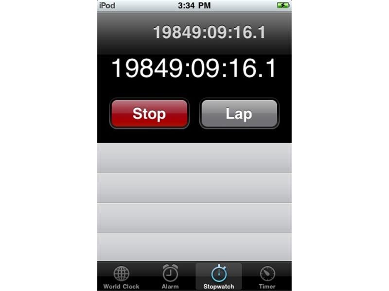 Most Hours Logged On An iPod Stopwatch