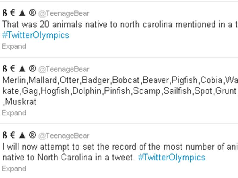 Most Native North Carolina Animal Names Tweeted In A Single Tweet