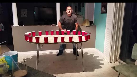 Most Red Cups Flipped In 30 Seconds