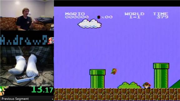 Fastest Completion of 1-1 Super Mario Bros While Juggling 3 Objects