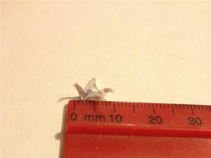 Smallest Origami Crane