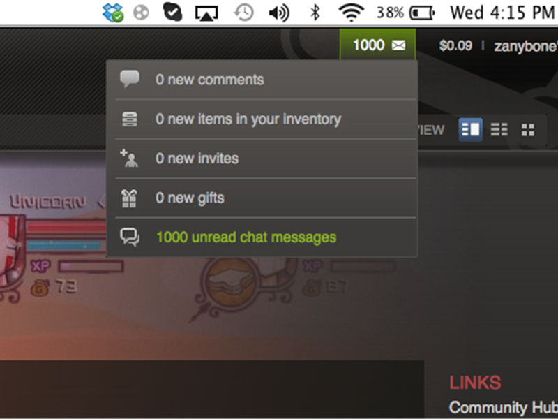 Most Unread Messages On A STEAM Account