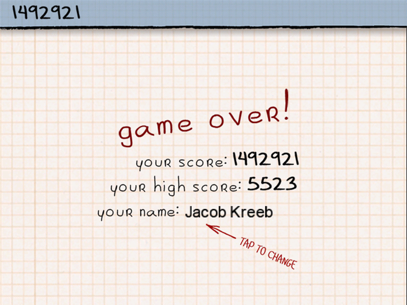 iOS - Doodle Jump - High Score - 59,403, world record, world record