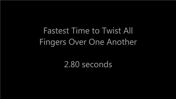 Fastest Time To Twist All Fingers Over One Another