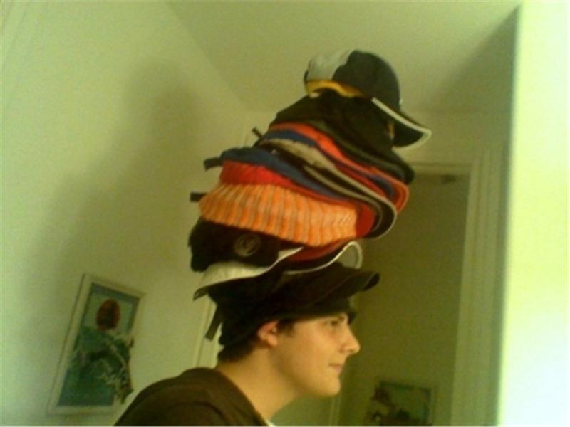 Most Hats Worn At Once