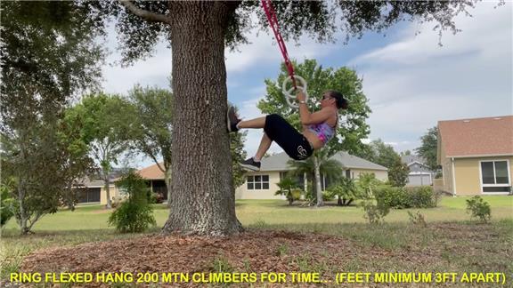 Fastest 200 Reps of Flexed Ring Hang Mtn. Climbers