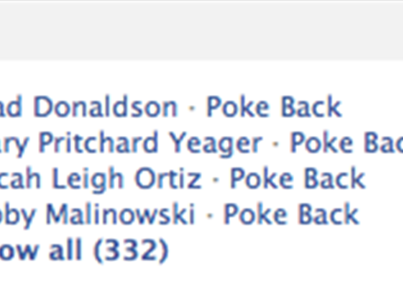 Most Facebook Pokes