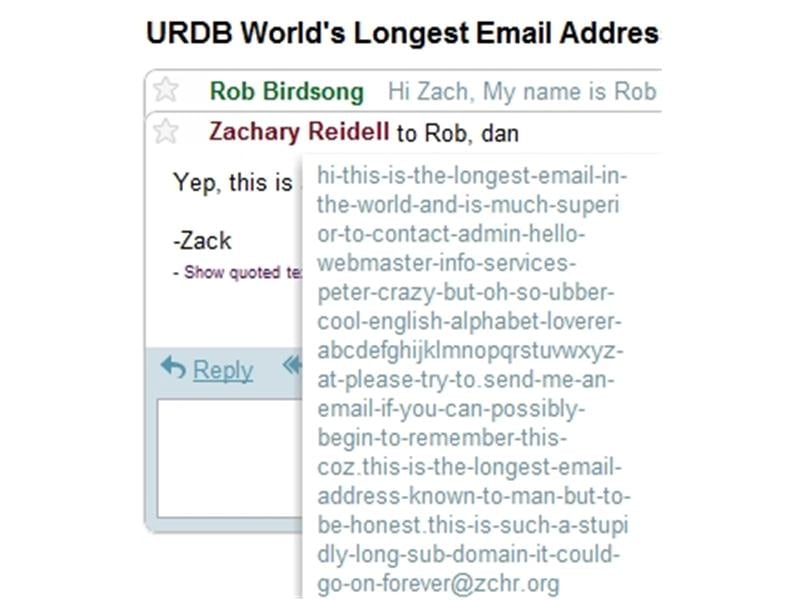Longest Active Email Address