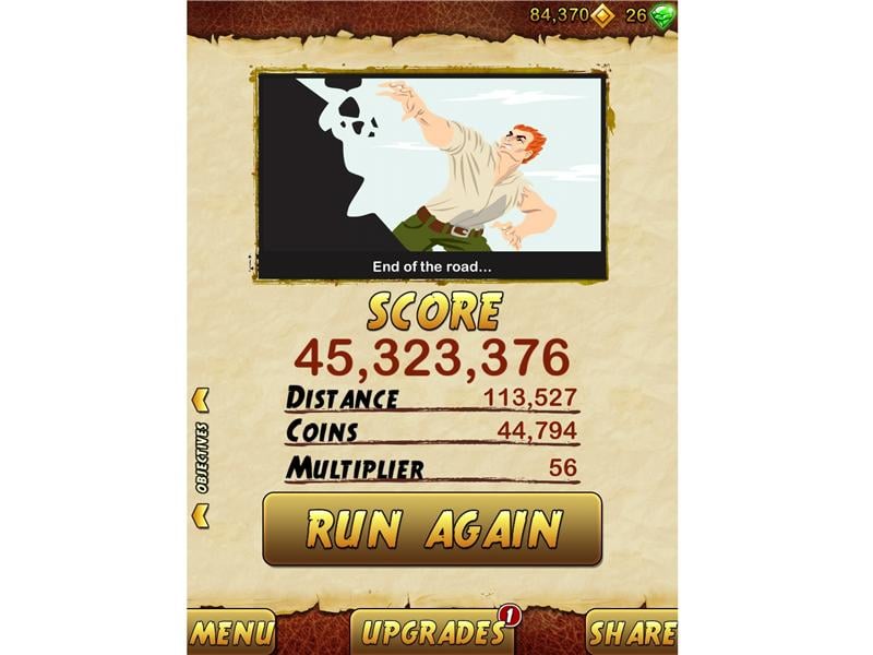 temple run 2 highest score in the world