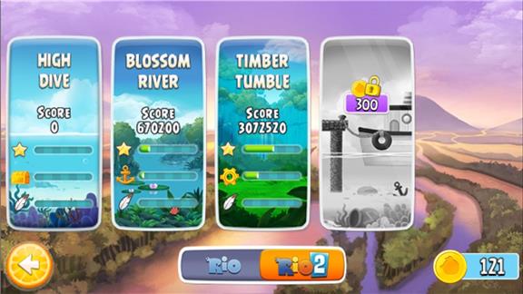 Highest Score in All 20 Levels of TIMBER TUMBLER in Angry Birds Rio Free