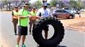 Fastest Time To Flip A 100-Kilogram Tire 500 Meters While Blindfolded